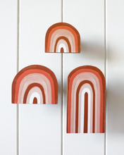 Load image into Gallery viewer, Rainbow Wooden Wall Hook - Set of 3 - Sunset
