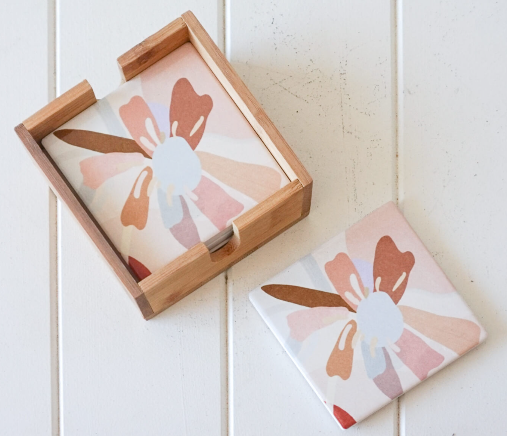 Ceramic Coaster - Booie and Ben - Golden Hour1 - Set of 4