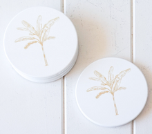 Load image into Gallery viewer, Ceramic Coaster - Banana Palm - Mustard - Set of 4
